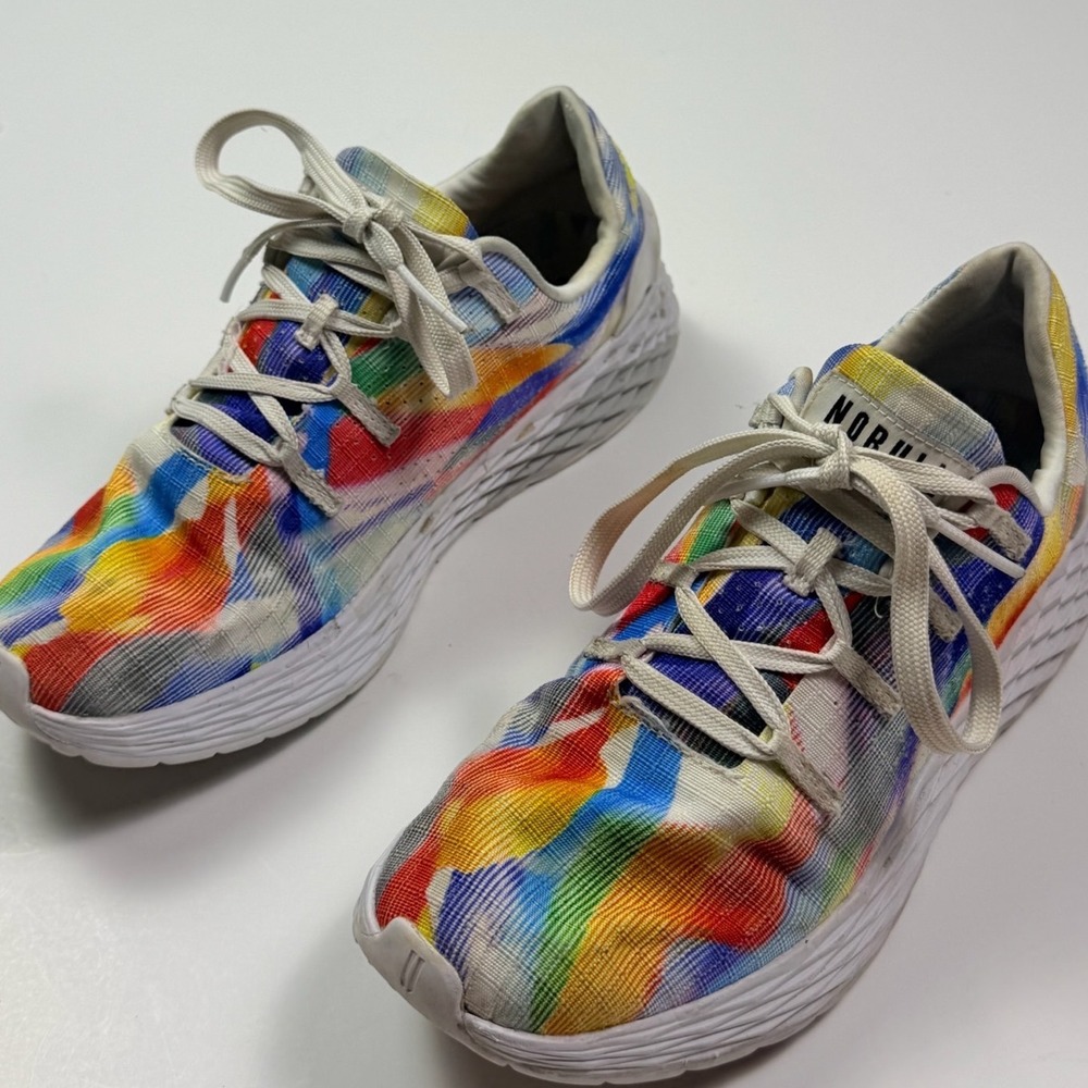 NOBULL Pride Knit Runner Rainbow Tie Dye Workout Sneakers Womens 7 Mens 5.5